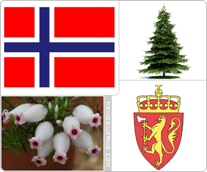 挪威国旗/国徽/国歌/国花/国树/国鸟