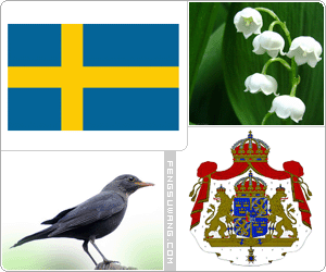 瑞典国旗/国徽/国歌/国花/国树/国鸟/国石