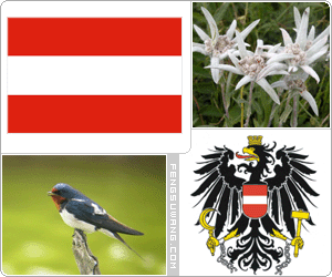 奥地利国旗/国徽/国歌/国花/国树/国鸟/国石