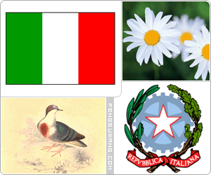 意大利国旗/国徽/国歌/国花/国树/国鸟/国石