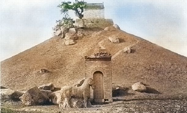 霍去病墓地全景 陕西兴平（1914年3月6日）
